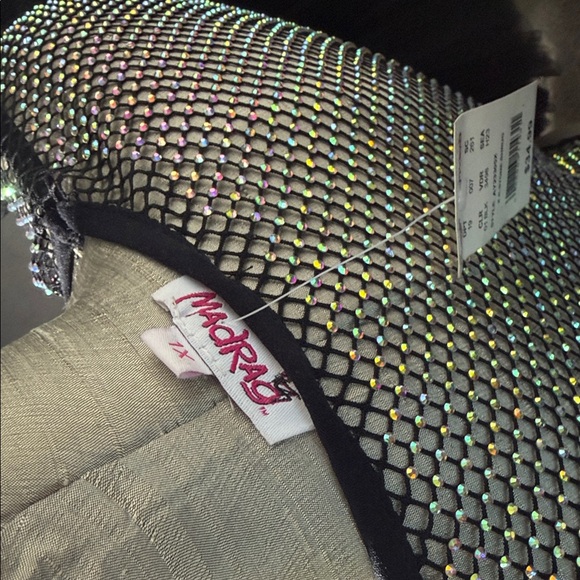 Black Sheer Ruffle Sleeve Crop Top - Picture 4 of 4